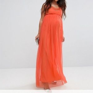 ASOS maternity gown orange